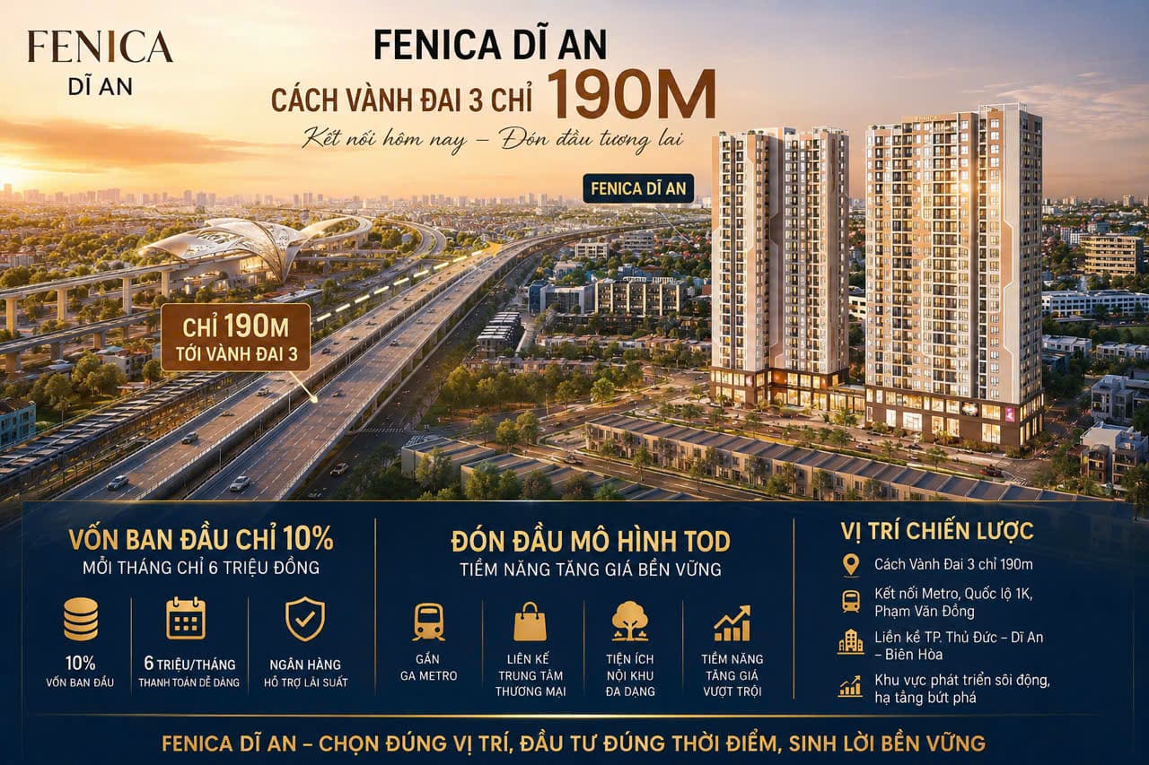 Vị Trí Fenica Trần Quang Diệu Tân Đông Hiệp Có Gì Đặc Biệt? tiem nang vanh dai 3 tai fenica di an